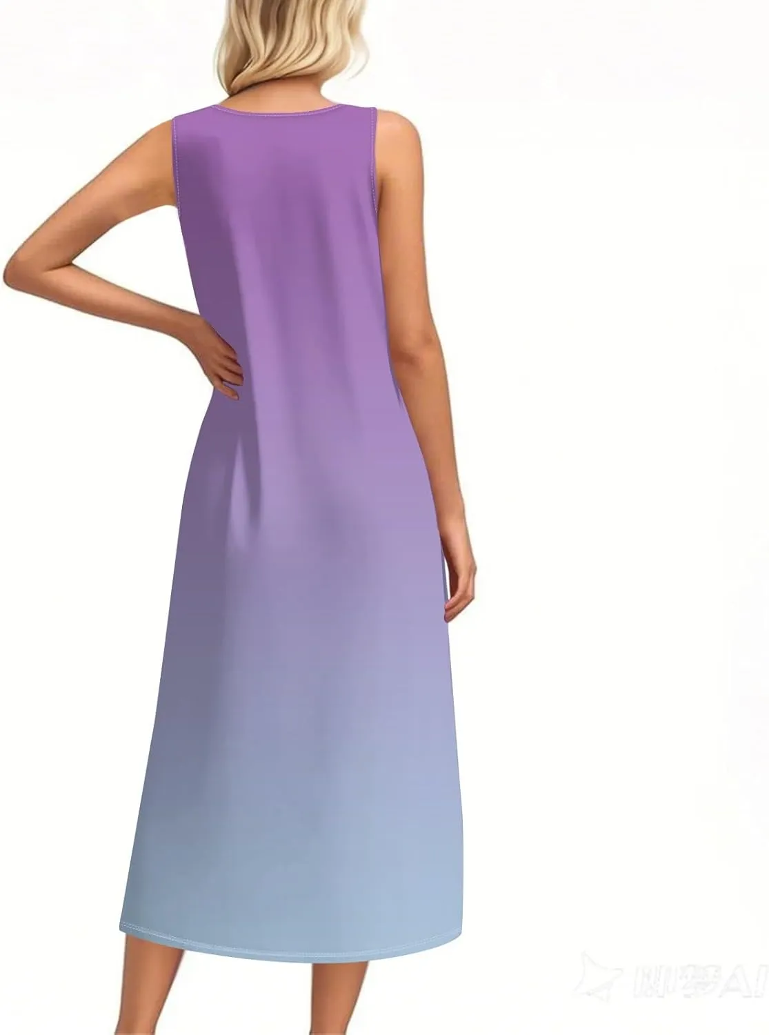 Women's Summer Maxi Dress 2025 Sleeveless Button Down Casual Loose Long Beach Sundress Travel Vacation Outfits