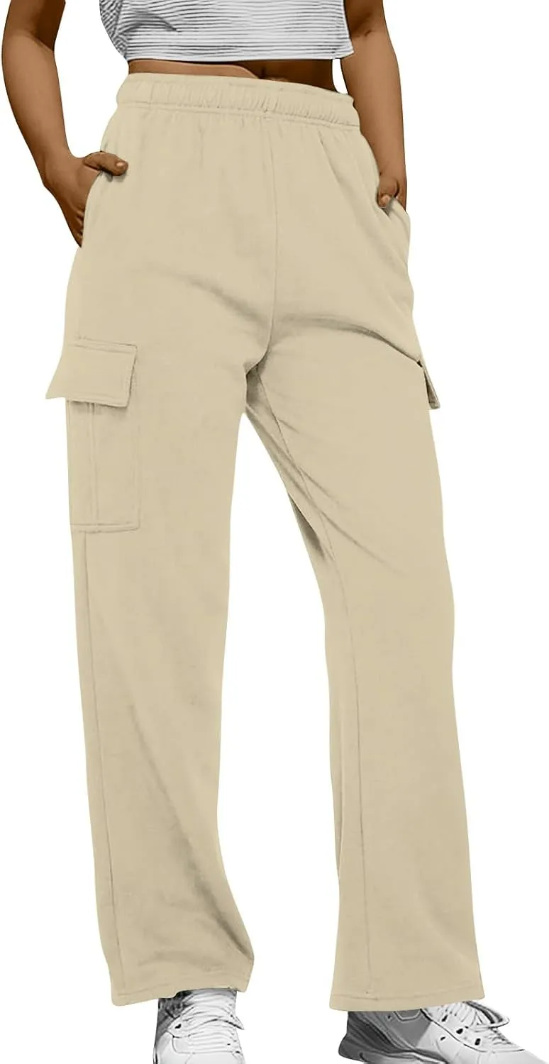Womens Sweatpants Basics Trendy Straight Leg Casual Solid Comfy Fashion Joggers Cute Comfort Pants Trousers