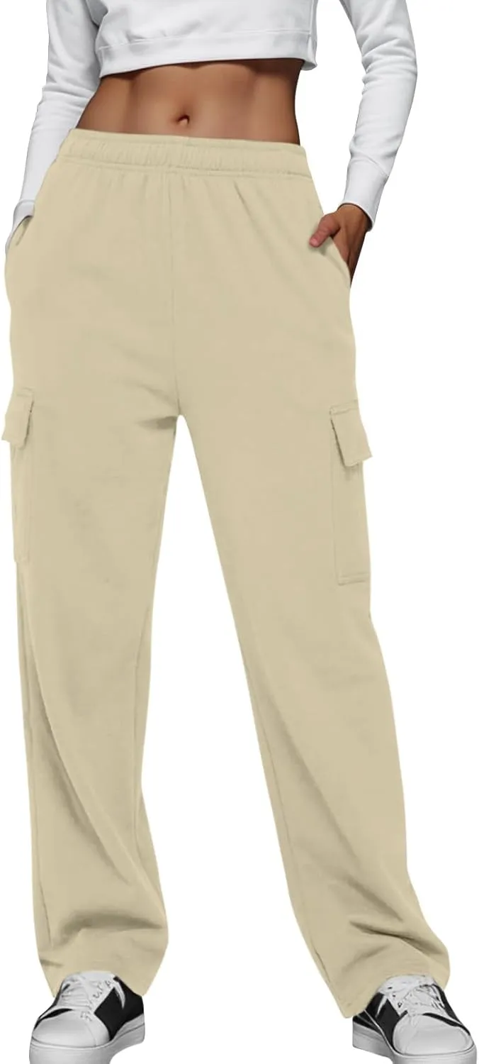 Womens Sweatpants Basics Trendy Straight Leg Casual Solid Comfy Fashion Joggers Cute Comfort Pants Trousers