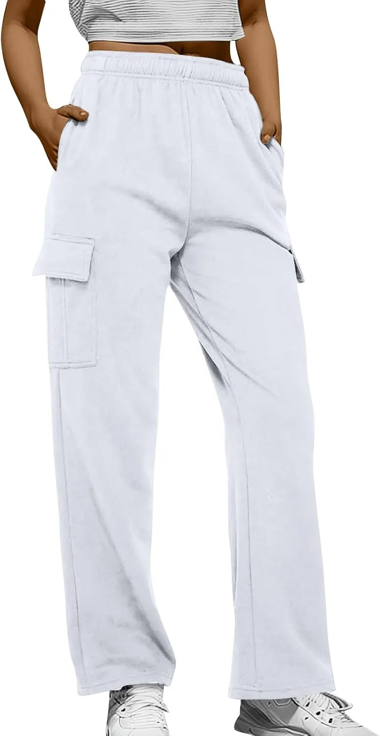 Womens Sweatpants Basics Trendy Straight Leg Casual Solid Comfy Fashion Joggers Cute Comfort Pants Trousers