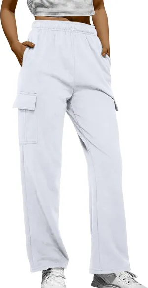 Womens Sweatpants Basics Trendy Straight Leg Casual Solid Comfy Fashion Joggers Cute Comfort Pants Trousers