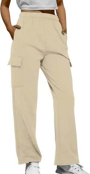 Womens Sweatpants Basics Trendy Straight Leg Casual Solid Comfy Fashion Joggers Cute Comfort Pants Trousers