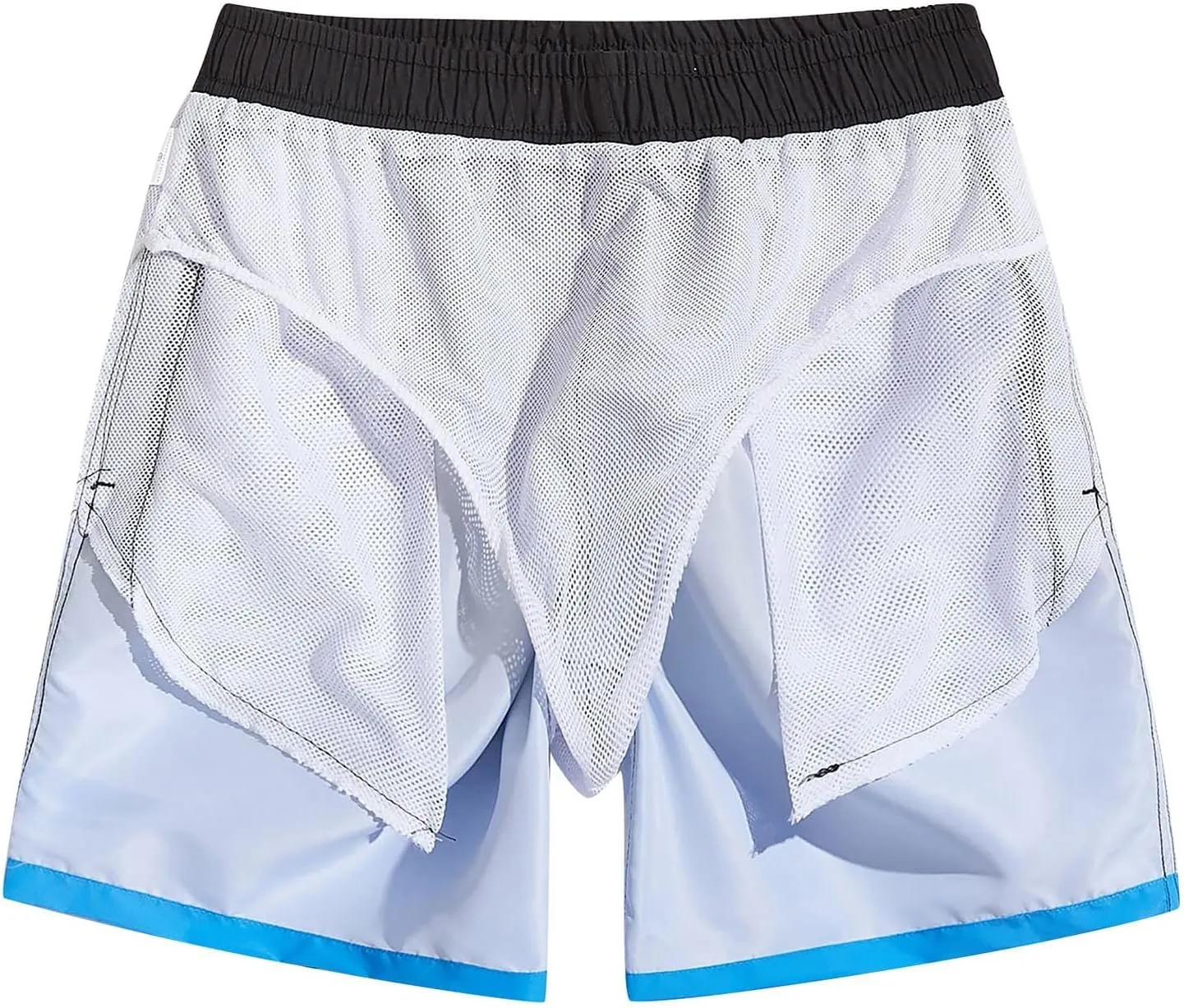 ZEFOTIM Men Swim Shorts Drawstring Quick Dry Gradient Color Trunk Board Surf Swim Suit with Pockets