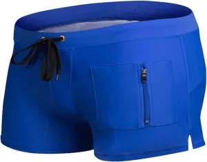 ZEFOTIM Swimming Shorts for Men Drawstring Funny Solid Color Trunk Fashions Big and Tall Swimwear with Zipper Pockets